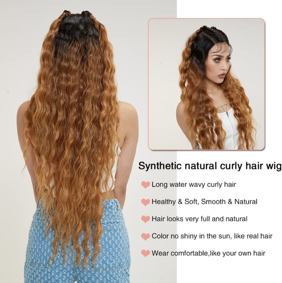 Lace Front Curly Wig 31" Long Synthetic - Picture 3 of 4